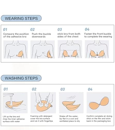 MITALOO Adhesive Bra Invisible Strapless Backless Bra Sticky Push up Silicone Bra for Women - Thumbnail 6