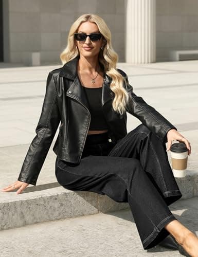 AVAMO Stretchy Jeans Wide Leg Jeans for Women Trendy Pull On High Waist Tummy Control Sweatpant Jean Denim Pants with Pockets Black - Thumbnail 3