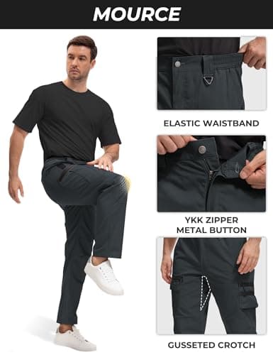 MOURCE Water Resistant Tactical Pants for Men Plus Size Quick Dry BDU Cargo Pants with 7 Large Pockets Ripstop Grey 6XL 32" - Thumbnail 5