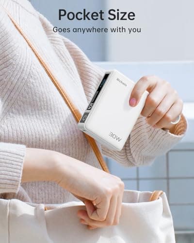 Hichain Power Bank with Built in Cable, Fast Charging 10000mAh Powerbank Portable Charger Battery Pack, Cell Phone Portable Power Banks for iPhone 17 16 Galaxy Android - White - Thumbnail 4