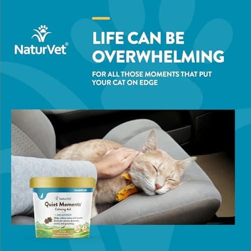 NaturVet –Quiet Moments Calming Aid for Cats Plus Melatonin – 60 Soft Chews – Helps Reduce Stress & Promote Relaxation – Great for Storms, Fireworks, Travel & Grooming - Thumbnail 4
