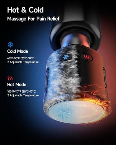 HEYCHY Percussion Massage Gun Deep Tissue with Adjustable Amplitude for Muscle Relief, Professional Handheld Massager for Neck, Back, Shoulder, Leg, Ideal for Men, Athletes, Black - Thumbnail 5