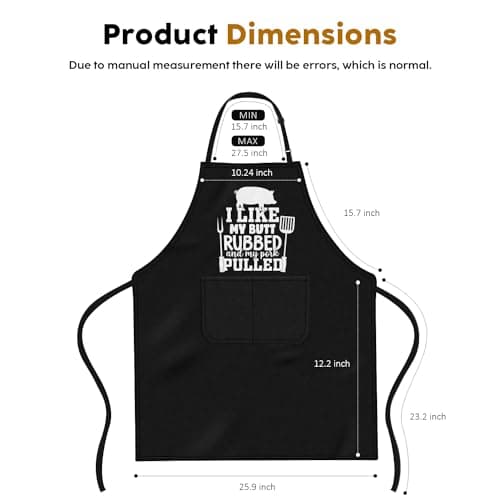 JDNFYGX Funny BBQ Apron Gifts for Men, Hilarious Grill Chef Apron with Pockets, Adjustable Cooking Apron - Birthday & Fathers Day Gift for Dad Husband Brother Boyfriend Grandpa - Thumbnail 5