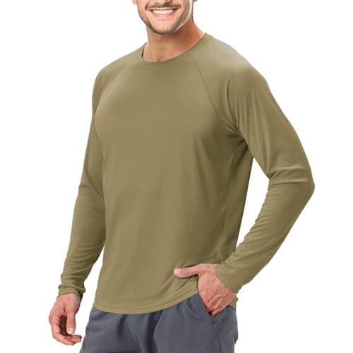 Men's UPF 50+ Swim Shirt Rash Guard Long Sleeve Quick Dry Lightweight SPF Sun Shirts for Hiking Fishing Running Slate Green XL