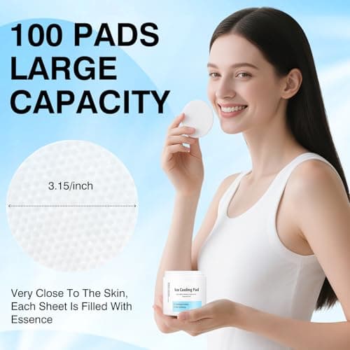 Toner Pads Pore Skincare, Ice Cooling Pad for Exfoliation Care 100 Pads with Collagen Extract for Soothing, Moisturizing, Niacinamide Toner for Women Men Skincare, Ideal for All Skin Types - Thumbnail 4