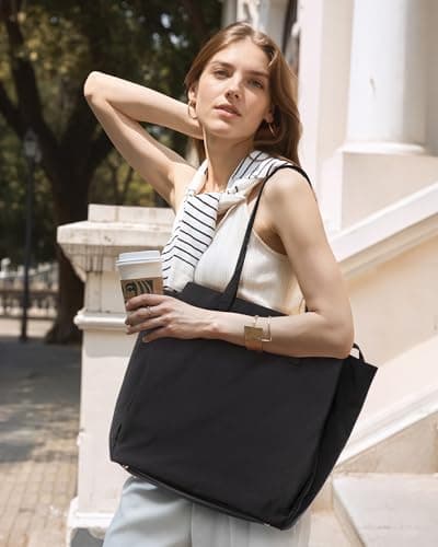 LOVEVOOK Tote Bag For Women, Travel Work Tote with Zipper Fits 15.6'' Laptop, Large Shoulder Handbag, Carry on Bag for Teacher Nurse Gym - Thumbnail 2
