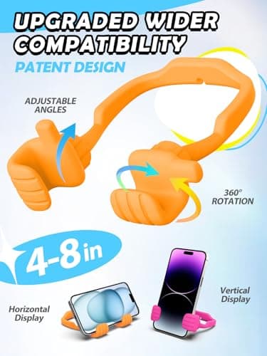Gifts for Mothers Day Teens Girls Boys Kids Adults Gifts Cell Phone Stand: UPGRADE Adjustable Thumbs Up Lazy Phone Holder for Desk Fun Gadgets Birthday Gift Ideas for Teenager Women Trendy Stuff - Thumbnail 2