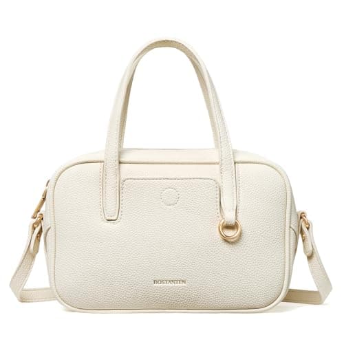 BOSTANTEN Small Crossbody Bags for Women Vegan Leather Purse Top Handle Shoulder Handbags with Adjustable Strap, Beige - Image 1