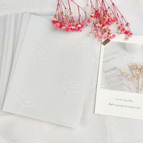 Pilloze 50 Pack Rose Vellum Jackets for 5x7 Invitations - Pre-Folded 115GSM Wedding Invitation Wraps for Wedding, Invitation Cards, Greeting Cards, Baby Shower, Birthday - Thumbnail 6