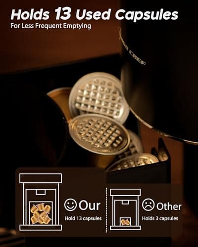 PURHUGO CHEF Espresso Machine Coffee Makers, Compatible with Nespresso Original Pods, One-Touch with Illuminated Brew Zone, 20 Bar Pump, 33.8oz Removable Tank, Compact Design, CM-C07-A - Thumbnail 6