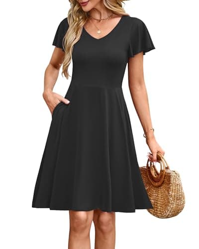 MOLERANI Womens Summer Dresses 2026 - Casual A-Line Sundress with Short Sleeves Floral Print for Beach Vacation S-3XL - Thumbnail 2