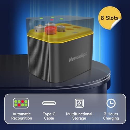 Newsellpo Rechargeable AA Lithium Batteries 8 Pack with Charger, 1.5V 4000mWh High Capacity Li-ion Double A Battery 2000 Cycle Long-Lasting Multiple Charging Protections Blink Batteries - Thumbnail 6