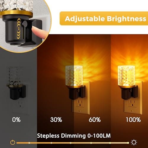 L LOHAS LED Night Light, 2 Pack Dimmable Night Lights Plug into Wall, Automatic Night Lights Plug in with Auto Light Sensor,Adjustable Brightness Amber LED Night Light, for Bedroom Hallway Home Decor - Thumbnail 4