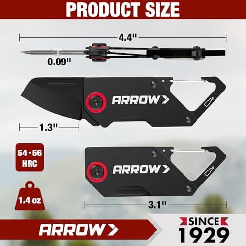 ARROW Small Folding Pocket Knife, 1.3-Inch Stainless Steel Blade, EDC Mini Pocket Knife with Bottle Opener, Gift for Men Women - Thumbnail 6
