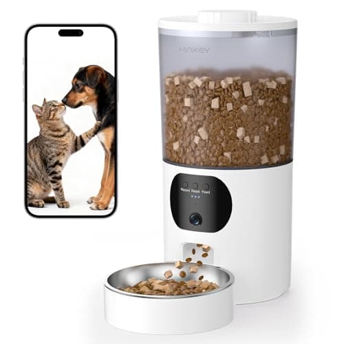 Automatic Cat Feeder with 2K Camera, 5G WiFi 6.5L Smart Pet Feeder for Cat & Small Dog, Automatic Dog Feeder with Night Vision, 2-Way Audio, Motion Detection, Feeding Schedule & App Control