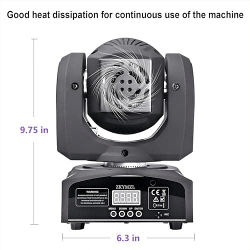 ZKYMZL 2 PCS 60W LED Moving Head DJ Lights - Professional Stage Lighting with 8 GOBOs & 8 Vivid Colors, Sound Activated, DMX512 Control - Perfect dj Lights for Parties, Weddings & More Events... - Thumbnail 5