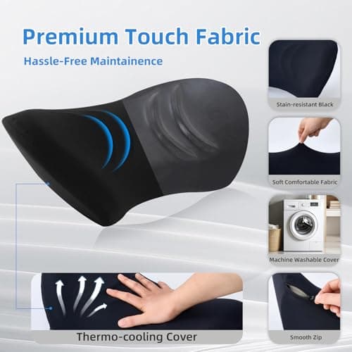 Lekewn Lumbar Support Pillow for Office Chair - Lumbar Pillow for Car - Ergonomic Lumbar Support Pillow for Car Back Support Cushion - Thumbnail 3