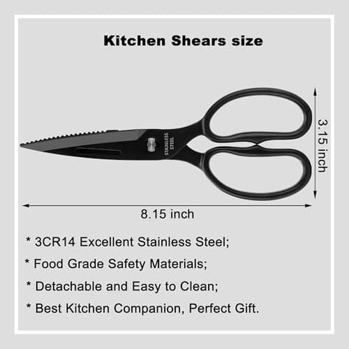 SLEMOON Heavy Duty Poultry Shears, All Purpose Kitchen Shears for Food - Thumbnail 5