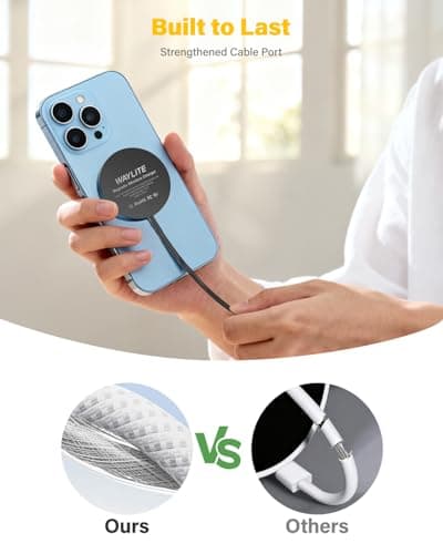 25W Wireless Charger for MagSafe, Qi2.2 Magnetic Fast Charging Pad for iPhone 17/16/15/14/13/12 Series & AirPods, Strong Magnet, Ultra-Thin & Portable Charger Mat for Travel Home Office(Black, 2Pack) - Thumbnail 6