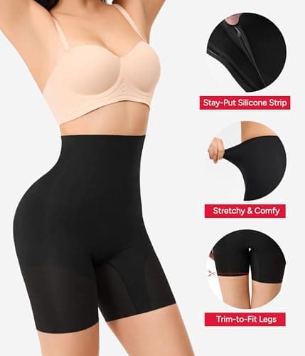 Nebility Butt Lifting Shapewear with Butt Pads - High Waisted Padded Underwear for Women Hip Enhancer Shapewear Short Booty Lifter Black - Thumbnail 3