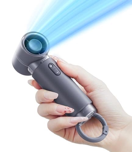 WSKEN Portable Handheld Fan, Rechargeable, 5 Speeds Mode, 20000rpm Brushless Motor, [Small But Powerful] - Ideal for Travel, Cruises, Hiking, Concerts & Lover Gifts(Gray) - Image 1