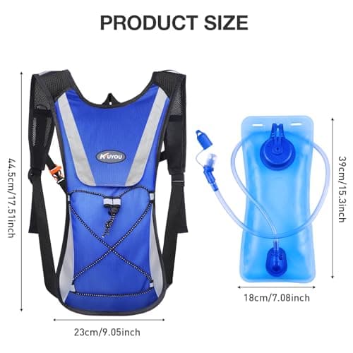 Hydration Backpack with 2L Hydration Bladder Water Backpack for Hiking Hydration Pack for Running Cycling Hiking Festival Gear. - Thumbnail 2