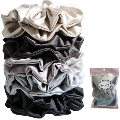 UaiUya 10PCS Satin Scrunchies, Softer Than Silk Hair Ties, Gentle for Frizz, Ideal Gifts for Women Basic - Image 1