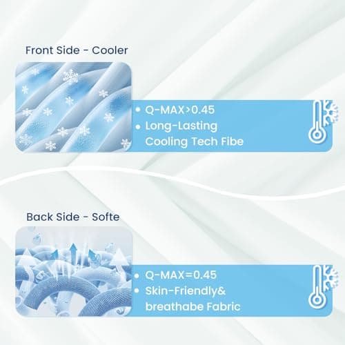 Topcee Cooling Comforter 90"x90"-Cooling Blanket Everlasting Cold Touch for Hot Sleepers-Q-max 0.35 Double-Sided Lightweight Design Summer Ice Blanket for Night Sweats-Grey Queen - Thumbnail 5