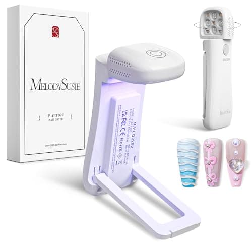 MelodySusie Cordless UV Nail Lamp with Fold-Out Stand,P-Art09F Foldable UV Light with 2-in-1 Lighting & Curing Function, Rechargeable, Flash Cures All Soft Gels Especially Half-Cured, Base & Top Coat - Image 1