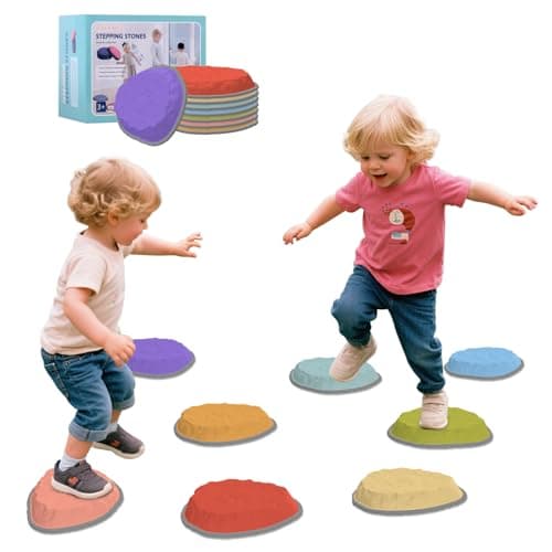 Stepping Stones for Kids, 8 PCS Balance Stepping Stones for Toddlers, Non-Slip Obstacle Course Sensory Toys Indoor Outdoor, Balance River Toys for Birthday, Children's Day and Christmas Gift - Image 1