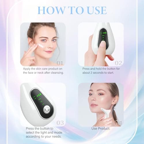 CNBHEABY Facial Massager 7 Color Face Lift Device, White - Thumbnail 4