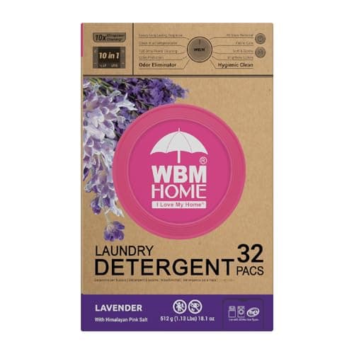 WBM 10-in-1 Laundry Detergent Pods, Fabric Softener with Lavender Extracts, High-Efficiency Laundry Pods with Powerful Stain Lifter Technology - 32 Count Bag - Thumbnail 2