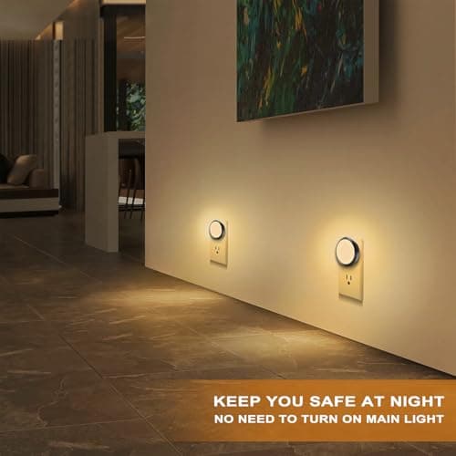 Night Lights Plug into Wall, Night Light with Dusk to Dawn Sensor, Soft White 3000K, Compact Plug in Nightlight for Kids, Adults, Bedroom, Bathroom, Hallway, 2-Pack - Thumbnail 4