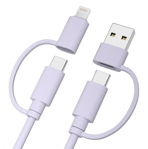 Elebase 4 in 1 Charging Cable for iphone 17,Multi Charger Cable 6.6FT,60W Fast Charging USB C Cable with USB A/Lightning Adapter for New Apple 17e 16 15 14 Pro Max,Samsung S26 Ultra,Airpods 3,iPad Air