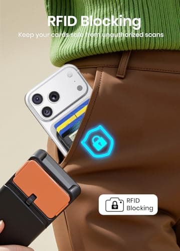 Nepagz For MagSafe Wallet, 5-Card Holder with RFID Blocking, Vegan Leather Slim Magnetic Wallet, Bottom Card Ejection, for iPhone 17/16/15/14/13/12 Series, Not for Mini,Black - Thumbnail 5