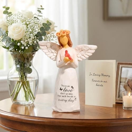 Kohehe Sympathy Gifts for Loss of Loved One, 5.12" Cardinal Angel Figurine,Sympathy Gift for Loss of Mom Baby,Bereavement Memorial Gifts for Lover and Friend - Thumbnail 6