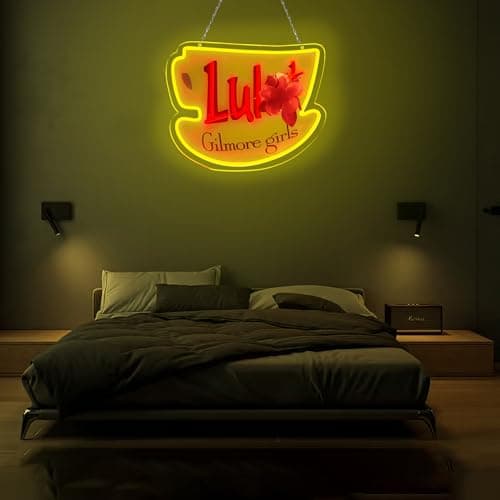 Pugna Luke's Coffee Neon Signs for Wall Decor Dimmable Neon Lights for Bedroom Led Signs Suitable for Dormitory Man Cave Christmas Gift 15.7 x 12.9IN-USB Powered-Acrylic - Thumbnail 6