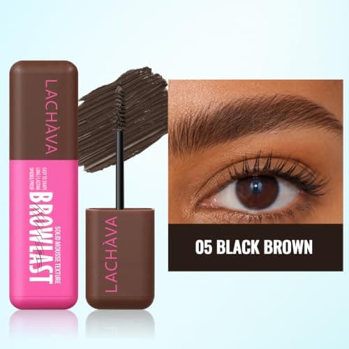 2 Pack Brow Gel, Eyebrow Tint and Setting 2-in-1 Fluffy Volumizing Brow Mousse, Waterproof All Day Hold Eyebrow Gel with Brush For Natural Full-Looking Eyebrow Makeup, Black Brown - Thumbnail 2