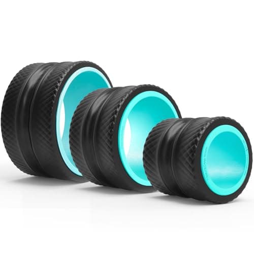 FitBeast Back Roller - Deep Tissue Massage Wheel, Yoga Wheel & Back Stretcher for Pain Relief (6''+9''+12'', Blue) - Image 1