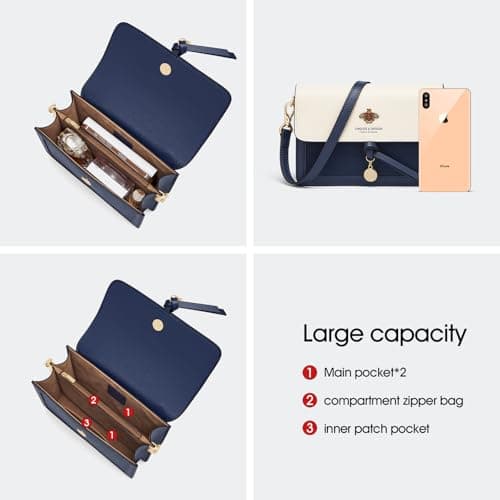 Cnoles Crossbody Bags for Women Leather Small Cell Phone Purses for Lady Mini Travel Purse Shoulder Bag with Adjustable Strap - Thumbnail 6