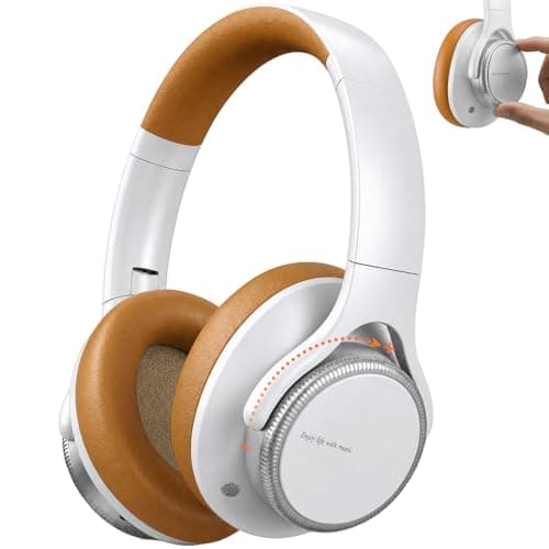 Xmenha ANC Wireless Bluetooth Hybrid Active Noise Cancelling Headphones Over the Ear Earphones Sound Cancelling Headphone Headset with Noise Cancellation for Airplane Travel Gym Game Adults