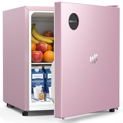 Upstreman 1.5 Cu.Ft All-Refrigerator Mini Fridge, Single Door Small Refrigerator, Dorm Fridge with 7 Adjustable Thermostat, Compact Refrigerator for Office, Bedroom or Dorm, Pink-CR16 - Image 1