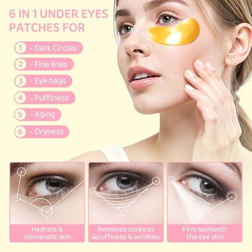 30 Pcs Lip Masks & Eye Masks, 24K Gold Crystal Gel Collagen Eye Pads, Cherry Under Eye Patches for Puffy Eyes, Dark Circles, Wrinkles and Fine Lines, Bachelorette Party Favors, Bridesmaid Gifts - Thumbnail 4