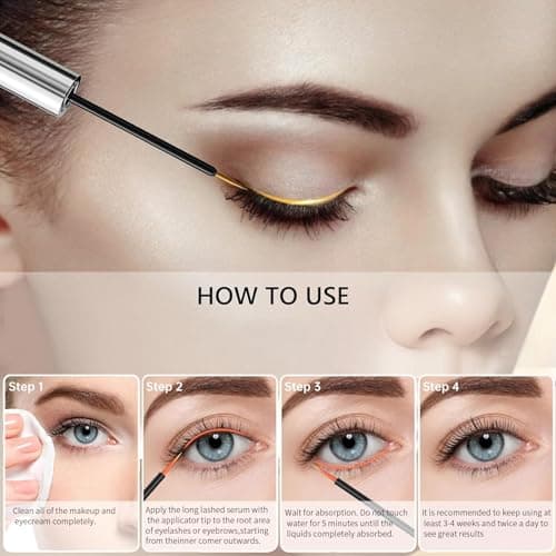 WONERBE Eyelash Growth Serum - Natural & Nourishing Formula for Longer, Thicker Lashes with Peptides & Biotin | Safe for Sensitive Eyes | 8ml - Thumbnail 5