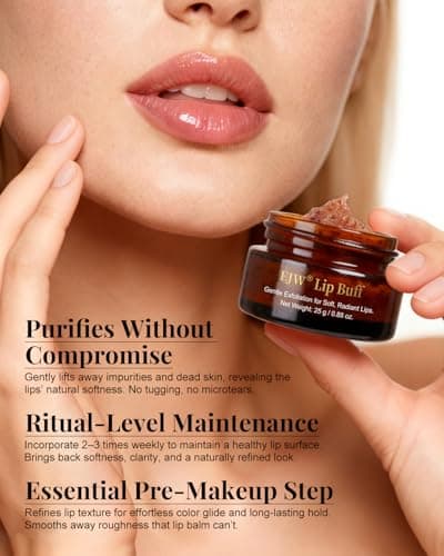 Triple-Action Lip Scrub - Brown Sugar, Coffee & Pearlite Exfoliator - Infused with Coconut & Botanical Oils for Nourishing Care of Dry, Cracked Lips - Vegan, Cruelty-Free - Thumbnail 5
