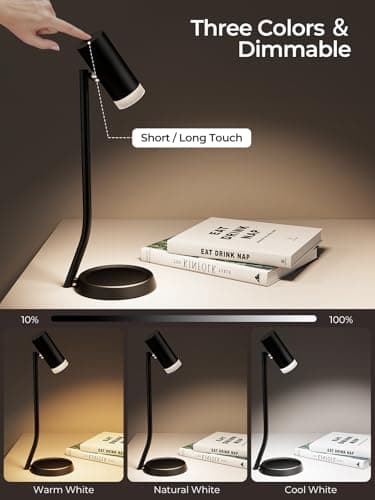 PESUTEN Cordless Table Lamps, Battery Operated Portable Table Light with Magnetic Adjustable Angle Head, 5000mAh Rechargeable Lamp with CCT Dimming for Patio Party Restaurant Dining Home 1 Pack - Thumbnail 5