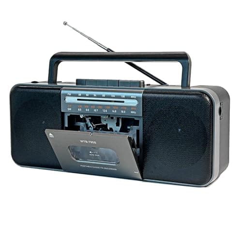 Portable Cassette Tape Player Recorder,AM/FM/SW Radio with Bluetooth,USB/SD, Big 10W Speaker,Record to Cassette/U Disk/SD Card via Mic, MP3 Converter, Earphone Jack,AC/DC Powered - Image 1