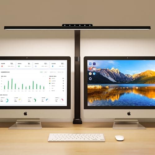 Architect Desk Lamp with Clamp, Eye-Caring Clip on Desk Lights for Home Office, Touch Control Dimmable LED Computer Light with Color Changing, 24W Bright Desktop Lamp for Drawing Crafts, Black - Image 1