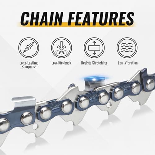 3 Pack 18 Inch Semi-Chisel Chainsaw Chain, .325" Pitch .063" Gauge 68 Drive Links Replacement Saw Chain Fit for STIHL Husqvarna Craftsman - Thumbnail 4