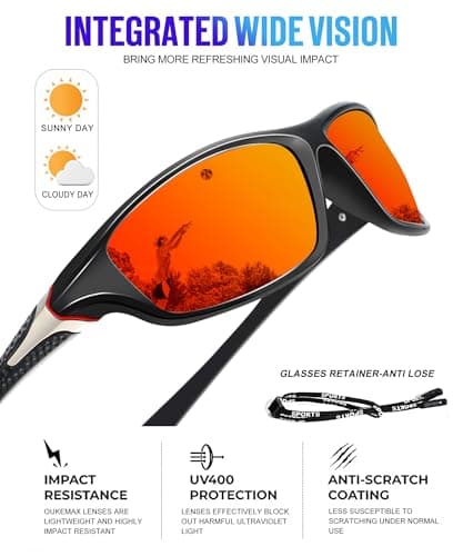OUKEMAX Polarized Sunglasses-Men Sports Sunglass: Mens Sunglasses Polarized Running Sun Glasses Driving Fishing 3 Packs - Thumbnail 4